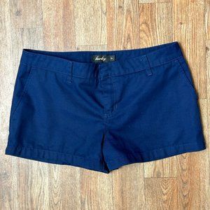 Hurley Low Rider Womens/Juniors Navy Blue Chino Short Shorts 4 Pkt Logo Size 7